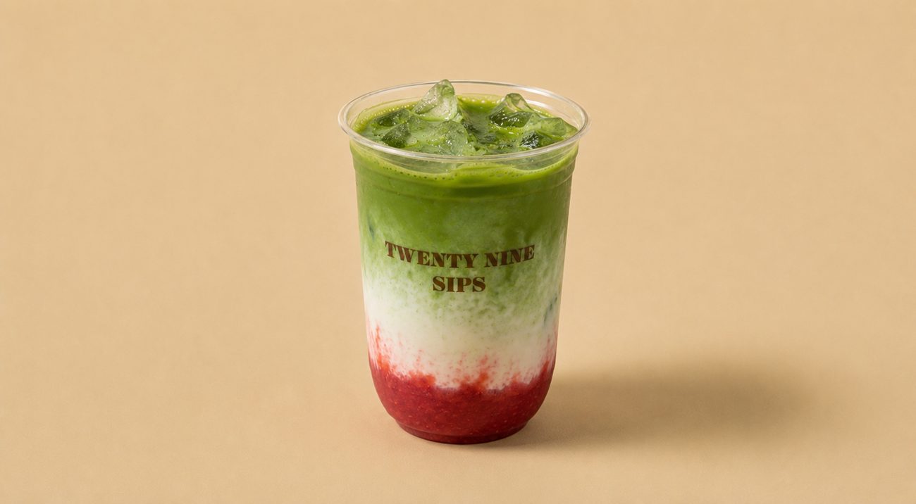 Πράσινο signature drink με φράουλα